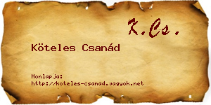 Köteles Csanád névjegykártya